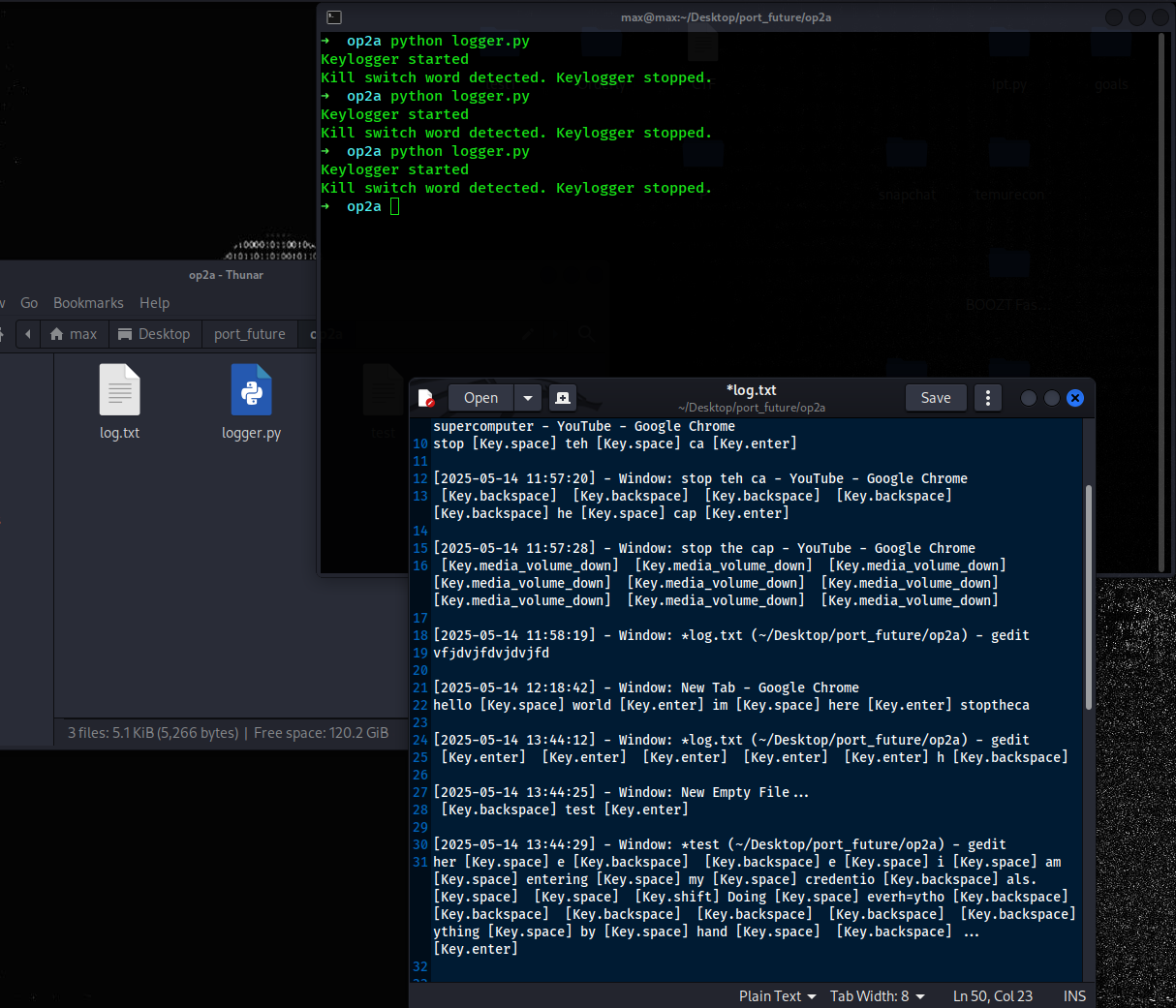 🛡️ Stealth Keylogger with Active Window Tracking