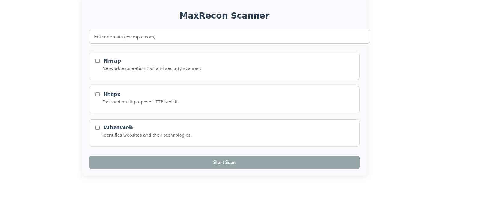MaxRecon – Modular Recon Tool for Web Targets