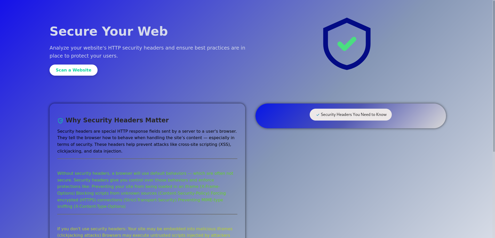 SecureScan – HTTP Security Header Analyzer